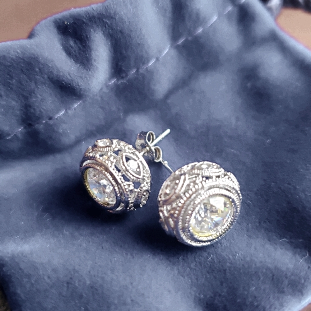 Sterling Art Deco Vintage Style Studs